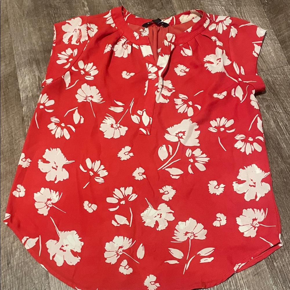 41 Hawthorn Red Floral Blouse